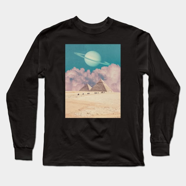 Pink Clouds - Space Aesthetic, Retro Futurism, Sci Fi Long Sleeve T-Shirt by jessgaspar